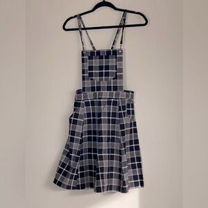 Dangerfield Black and White Plaid Pinafore Dress